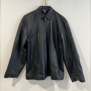 Polo Ralph Lauren  VINTAGE. Black  lamb Leather Jacket L